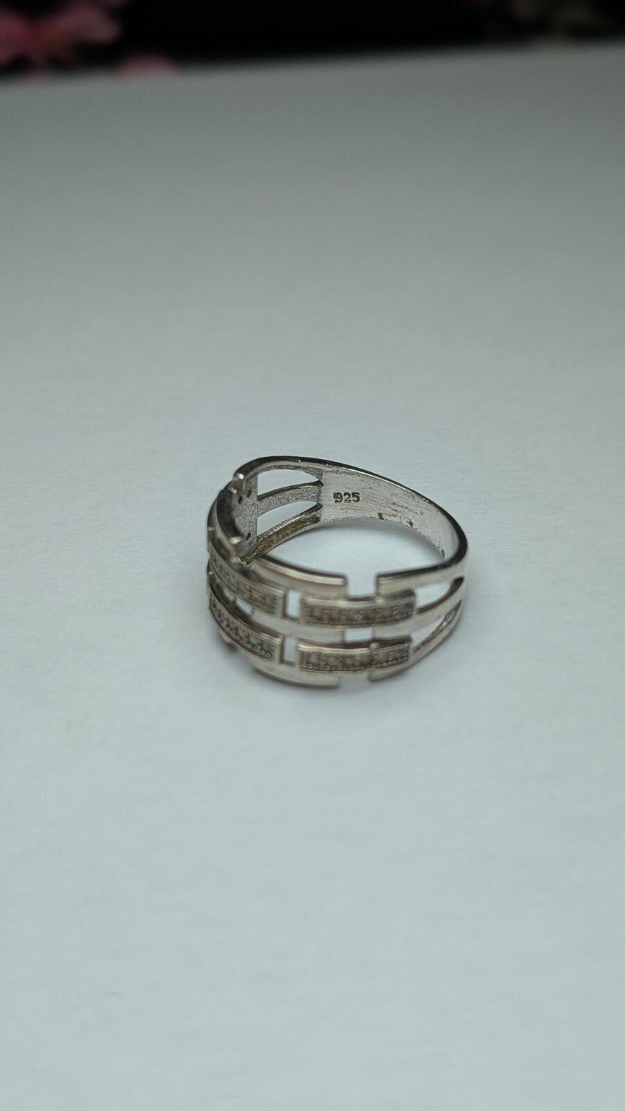 Vintage Sterling Silver CZ Rows Band Ring | Size N | 925 Silver - Image 5