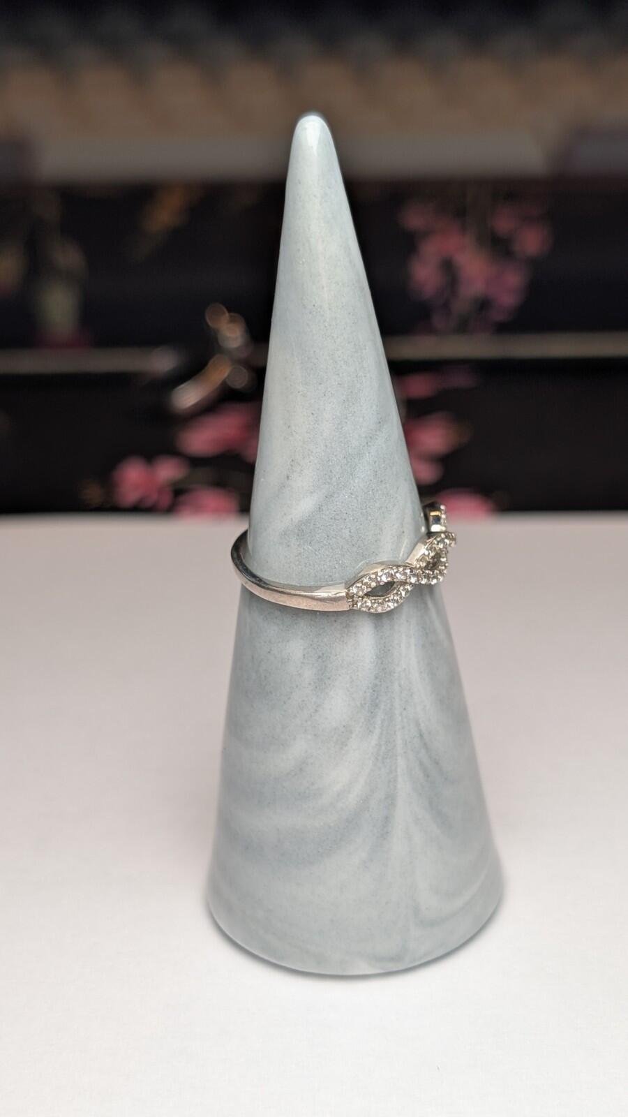 Vintage Sterling Silver CZ Band Ring | Size N 1/2 - O | 925 Silver - Image 6