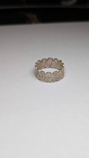 Vintage Sterling Silver Filigree Lace Band Ring | Size O | 925 Silver