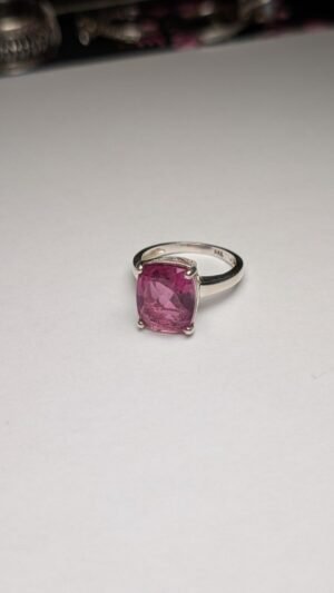 Vintage Sterling Silver Pink Spinel Doublet Ring | Size M 1/2 | 925 Silver
