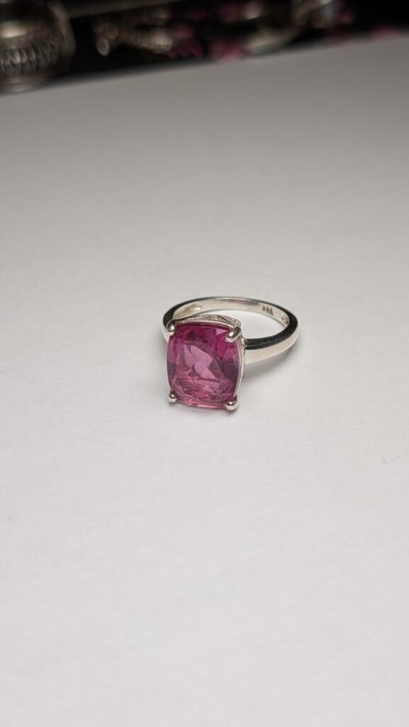 Vintage Sterling Silver Pink Spinel Doublet Ring | Size M 1/2 | 925 Silver