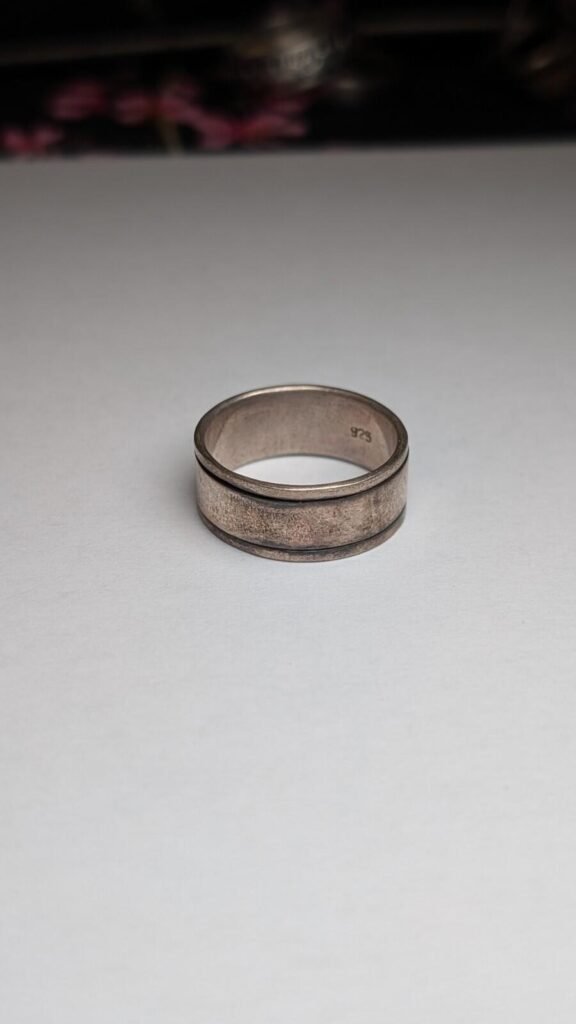 Vintage Sterling Silver Spinner Band Ring | Size S 1/2 | 925 Silver