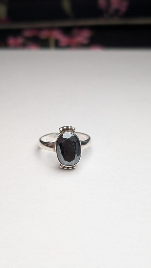Vintage Sterling Silver Magnetic Hematite Ring | Size O 1/2 | 925 Silver