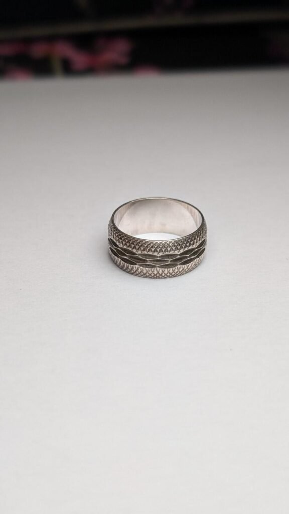 Vintage Sterling Silver Textured Band Ring | Size K 1/2 - L | 925 Silver