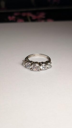 Vintage Sterling Silver 5 Stone Ring | Size P | 925 Silver