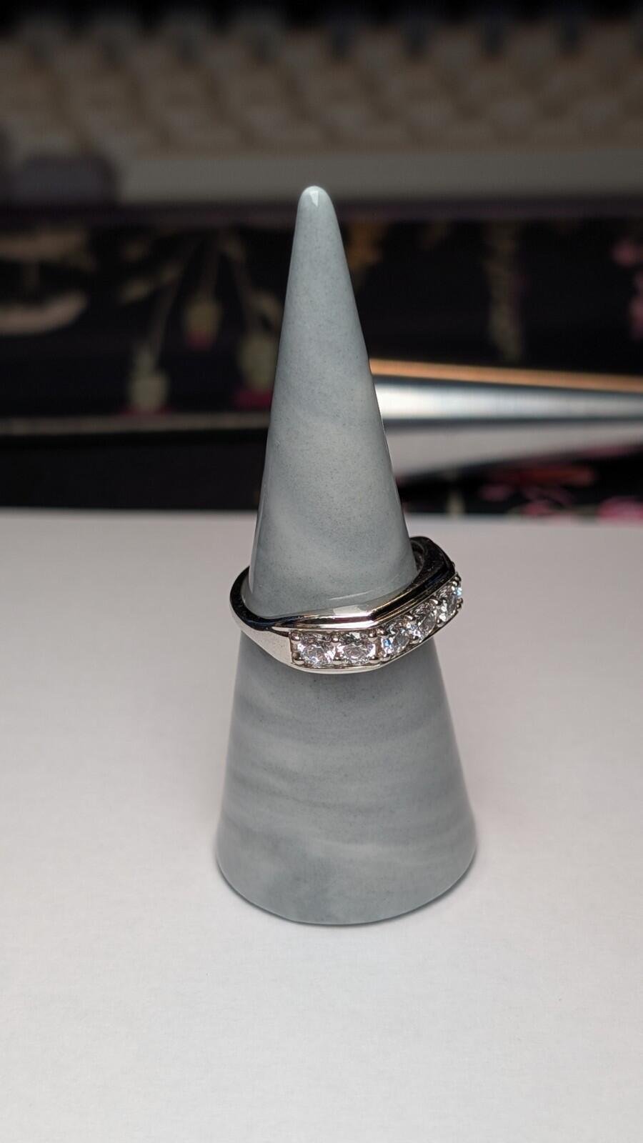 Vintage Sterling Silver Swarovski 7 Stone CZ Ring | Size R 1/2 | 925 Silver