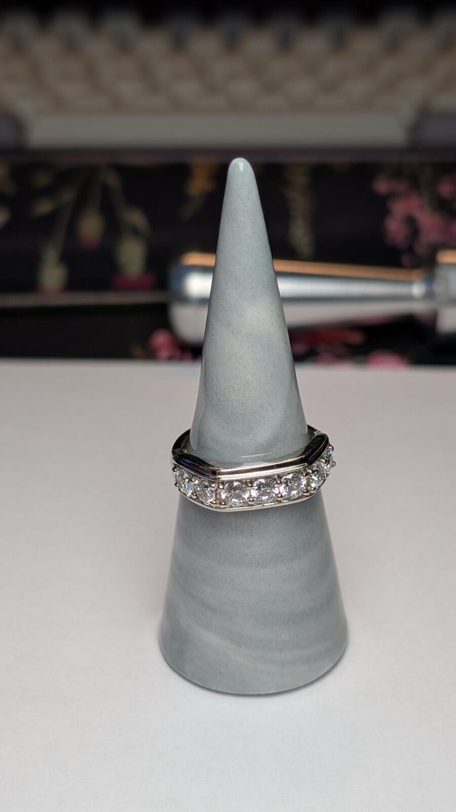 Vintage Sterling Silver Swarovski 7 Stone CZ Ring | Size R 1/2 | 925 Silver - Image 8