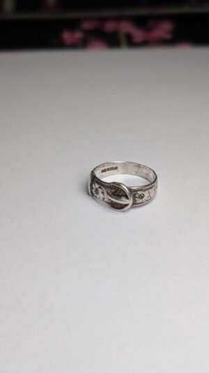 Vintage Sterling Silver 1979 Belt Buckle Ring | Size M - M 1/2 | 925 Silver