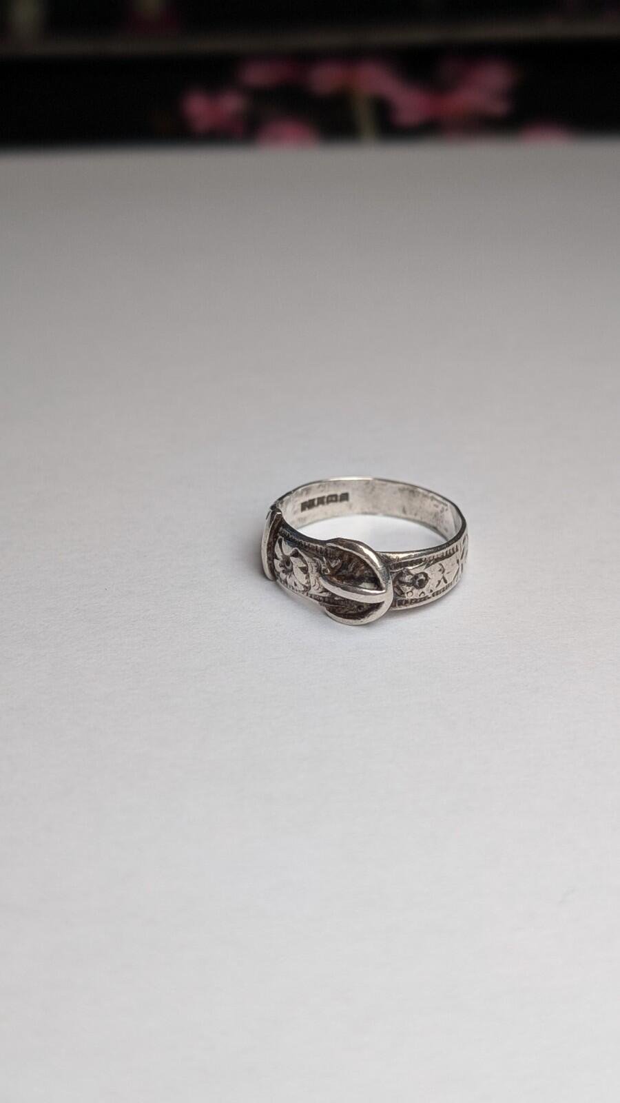 Vintage Sterling Silver 1979 Belt Buckle Ring | Size M - M 1/2 | 925 Silver