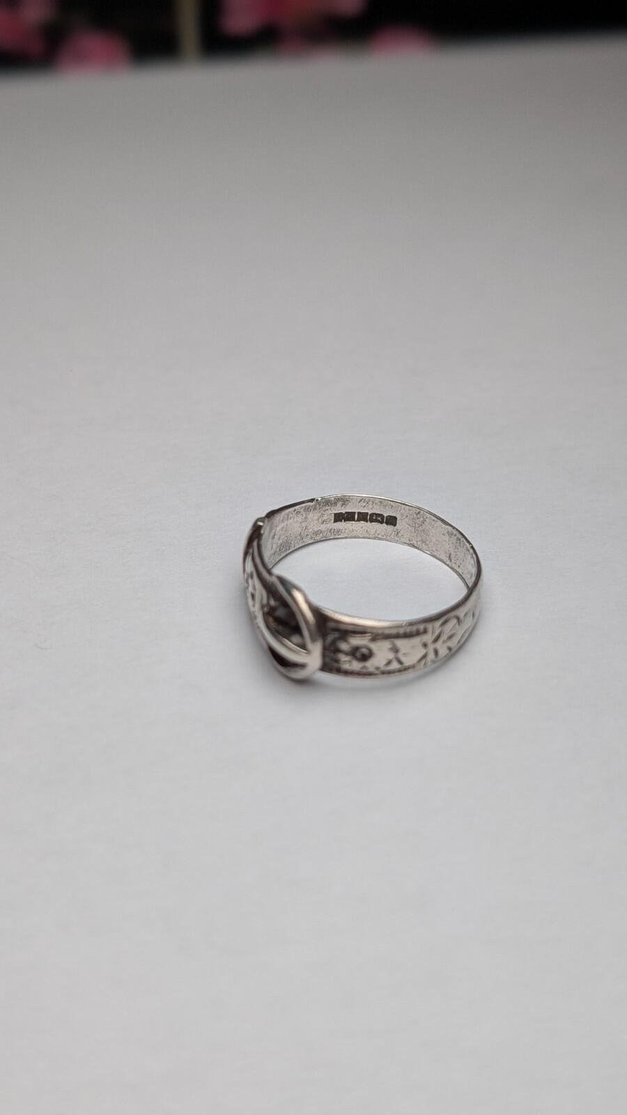Vintage Sterling Silver 1979 Belt Buckle Ring | Size M - M 1/2 | 925 Silver - Image 5