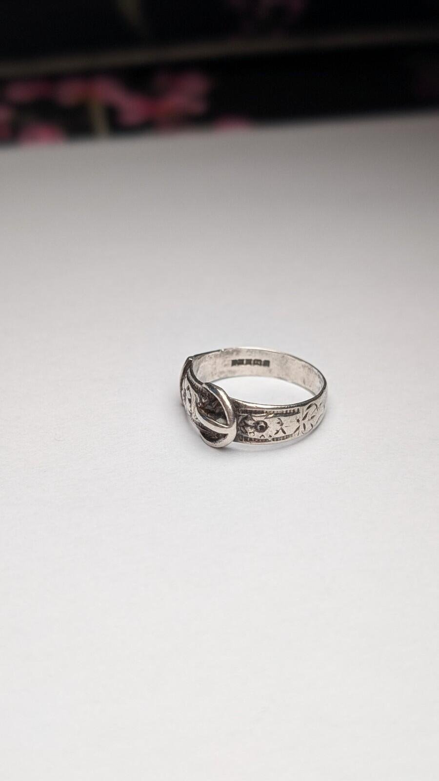 Vintage Sterling Silver 1979 Belt Buckle Ring | Size M - M 1/2 | 925 Silver - Image 6