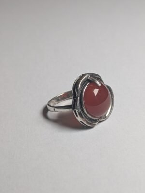 Vintage Sterling Silver Carnelian Ring | Size O | 925 Silver