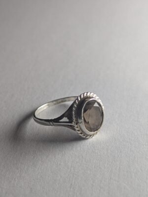 Vintage Sterling Silver Smoky Quartz Ring | Size O | 925 Silver