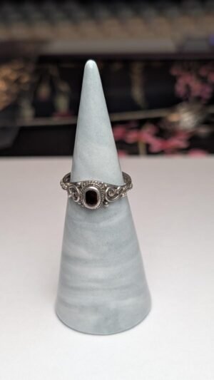 Vintage Sterling Silver Women's Black Onyx Ring | Size K 1/2 | 925 Silver