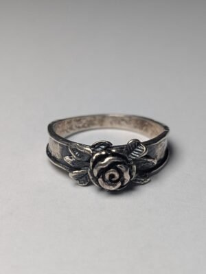 Vintage Sterling Silver Floral Flower Ring | Size U 1/2 | 925 Silver