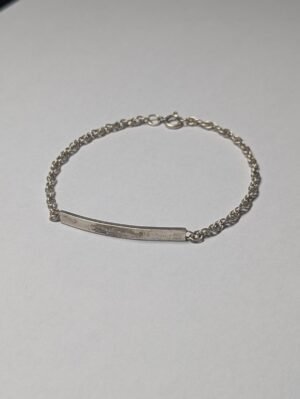 Vintage Sterling Silver Thin ID Bracelet | 16.5cm | 3.26g