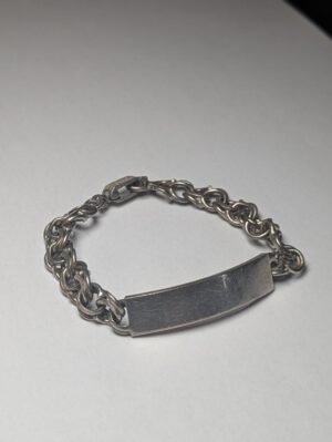 Vintage 950 Silver Silver Double Link ID Bracelet | 19cm | 26.73g