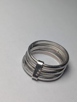 Vintage Sterling Silver Multi Band Stacker Ring | Size R | 925 Silver