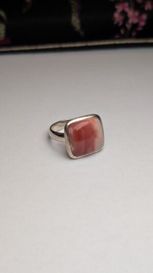 Vintage Sterling Silver Rhodochrosite Ring | Size P 1/2 | 925 Silver