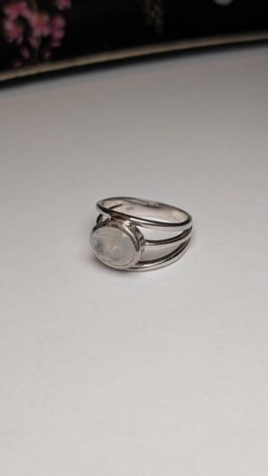 Vintage Sterling Silver Moonstone Ring | Size R | 925 Silver