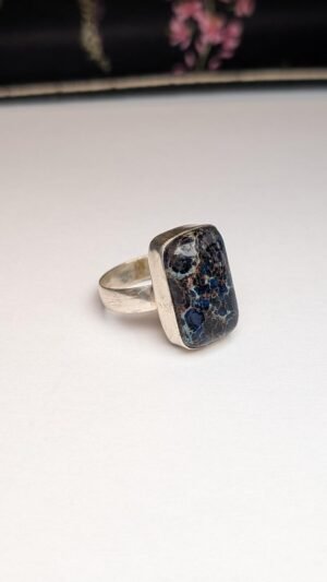 Vintage Sterling Silver Pietersite Matrix Ring | Size R 1/2 | 925 Silver