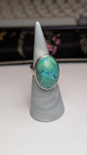 Vintage Sterling Silver Blue Turquoise Ring | Size O | 925 Silver