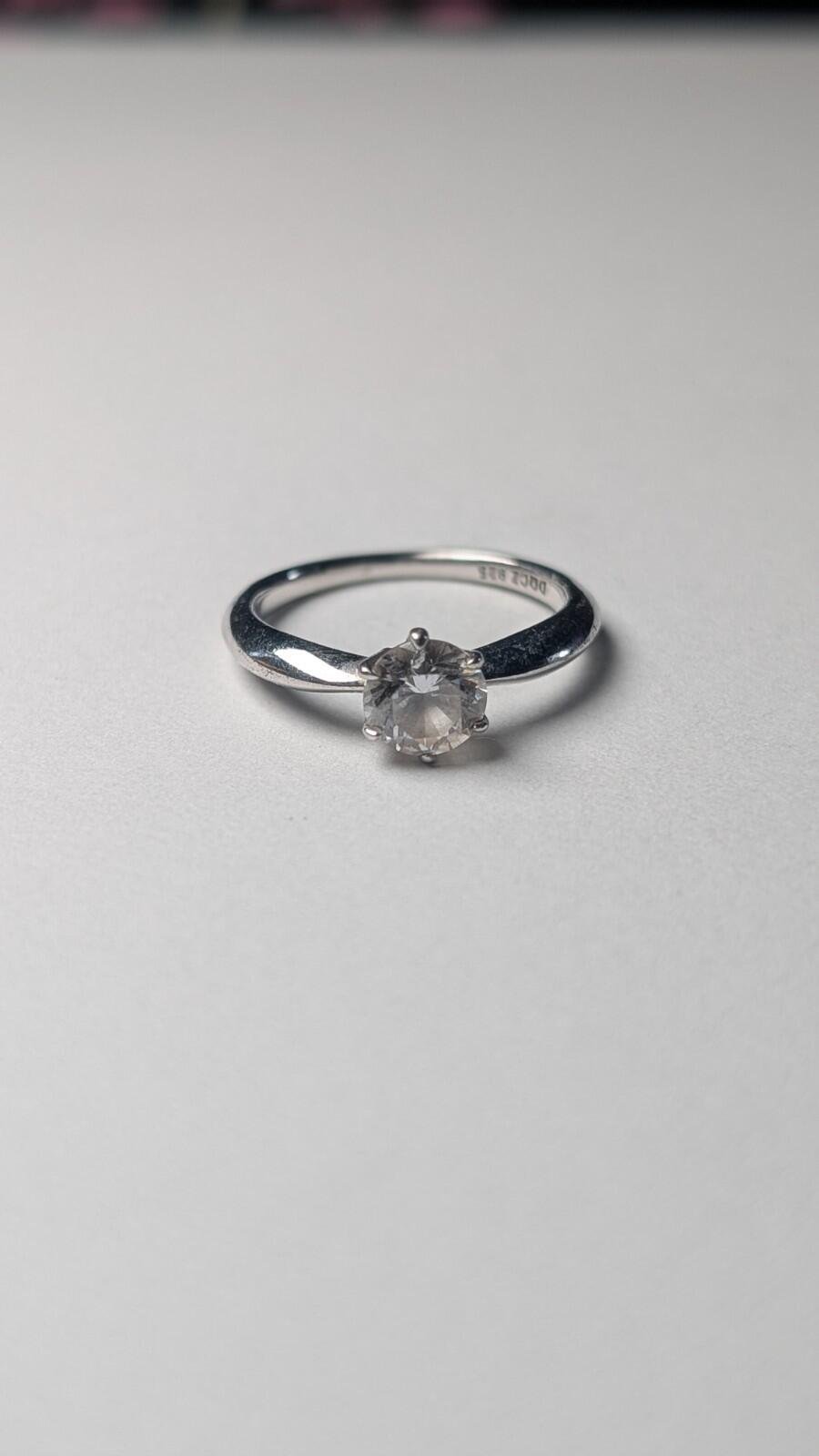 Vintage Sterling Silver DQCZ Gemstone Solitaire Ring | Size M 1/2 | 925 Silver - Image 2