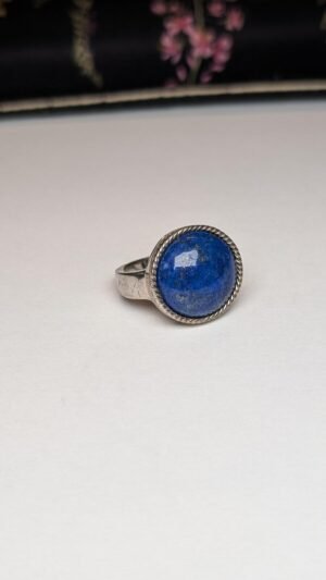 Vintage Sterling Silver Blue Lapis Lazuli Ring | Size P | 925 | Made In London