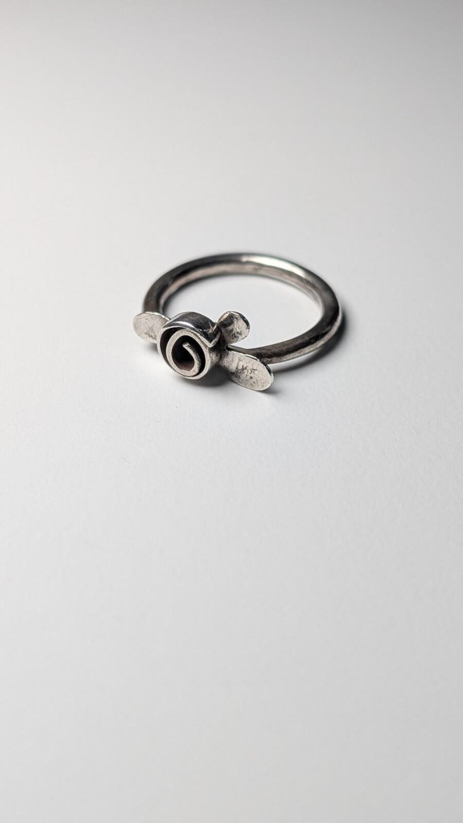 Vintage Sterling Silver Flower Ring | Size P 1/2 | 925 Silver