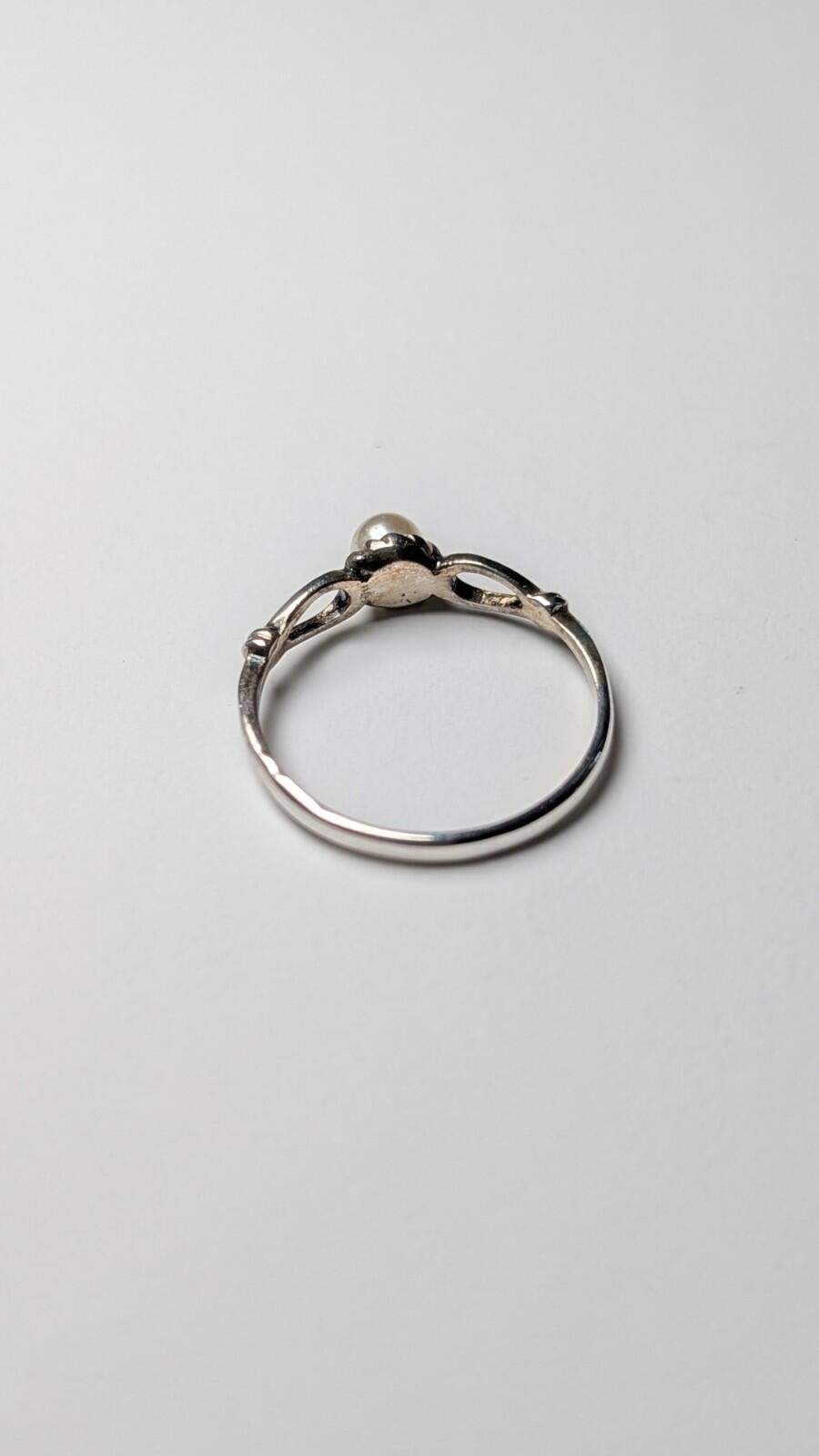 Vintage Sterling Silver 1985 Pearl Ring | Size N 1/2 | 925 Silver - Image 2