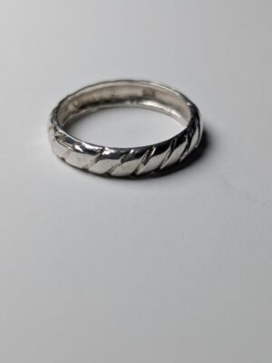 Vintage Sterling Silver Thin Band Ring | Size Q | 925 Silver