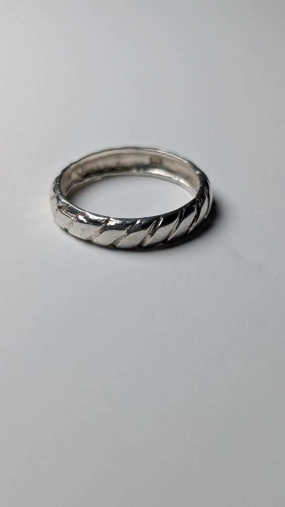 Vintage Sterling Silver Thin Band Ring | Size Q | 925 Silver