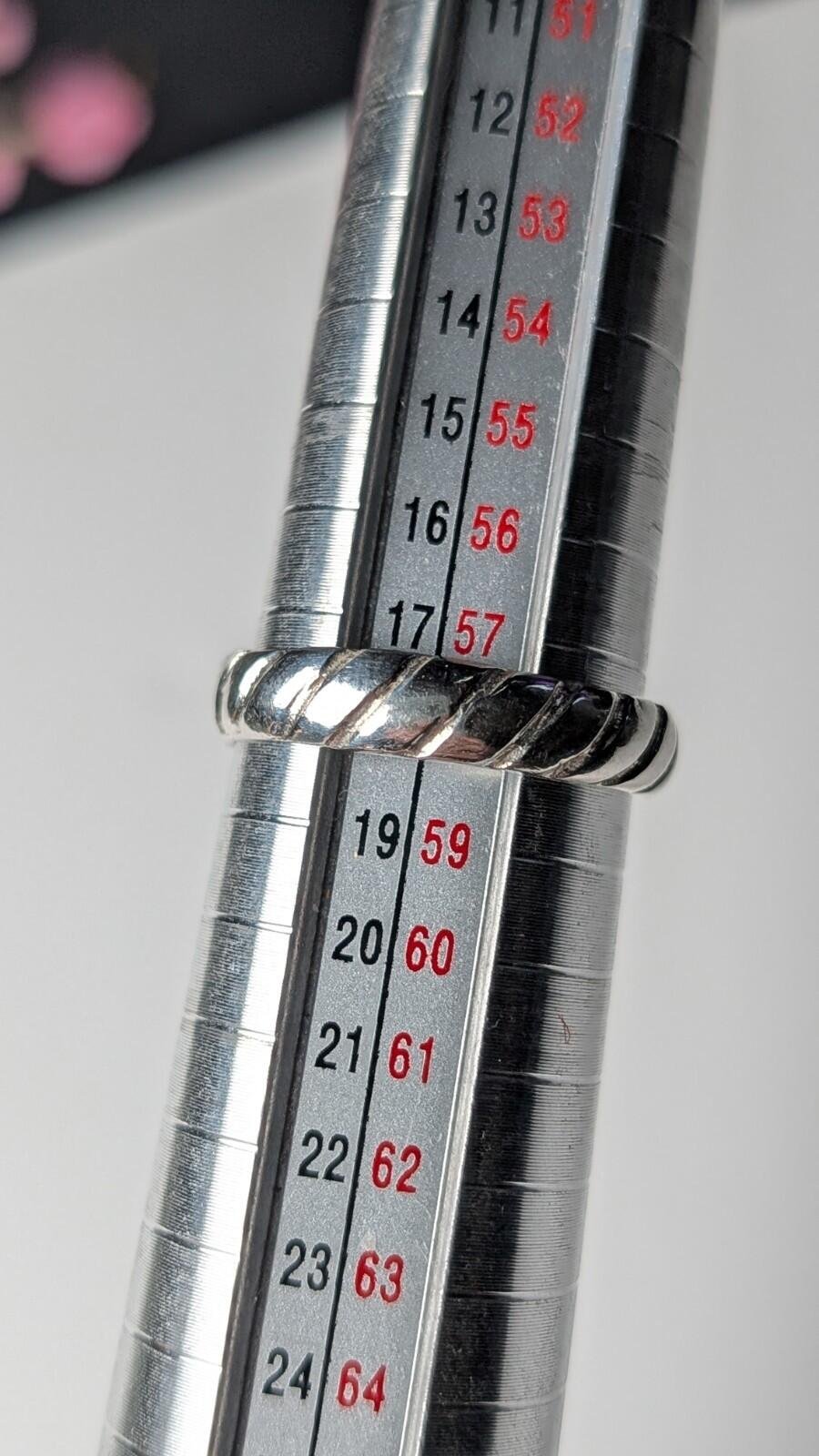 Vintage Sterling Silver Thin Band Ring | Size Q | 925 Silver - Image 7