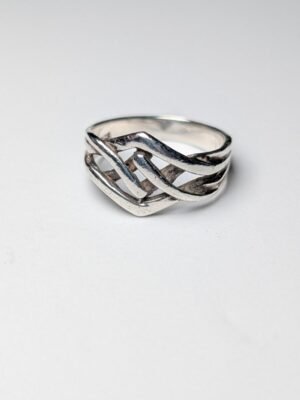 Vintage Sterling Silver Celtic Weave Ring | Size P | 925 Silver