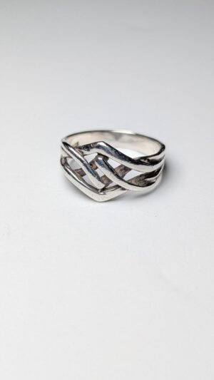 Vintage Sterling Silver Celtic Weave Ring | Size P | 925 Silver