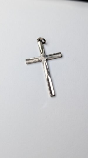 Vintage Sterling Silver Floating Shining Design Christian Cross | 925 | 1.95g