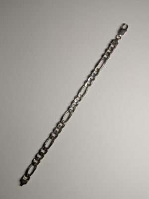 Vintage Sterling Silver Italian Figaro Chain Bracelet | 20cm | 18.31g