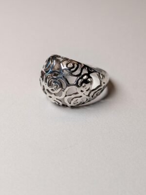 Vintage Sterling Silver Openwork Cocktail Ring | Size N 1/2 | 925 Silver