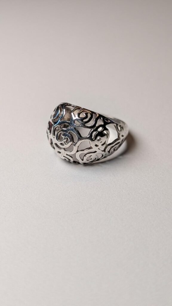 Vintage Sterling Silver Openwork Cocktail Ring | Size N 1/2 | 925 Silver