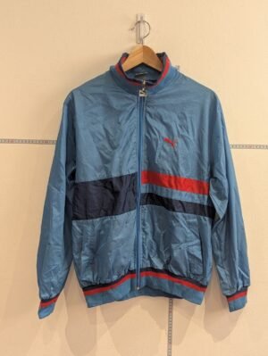 Vintage Puma Blue Windbreaker Jacket | Size S Small