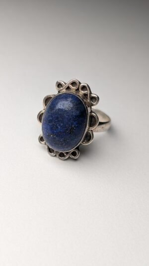 Vintage Sterling Silver Blue Lapis Lazuli Ring | Size S | 925 Silver