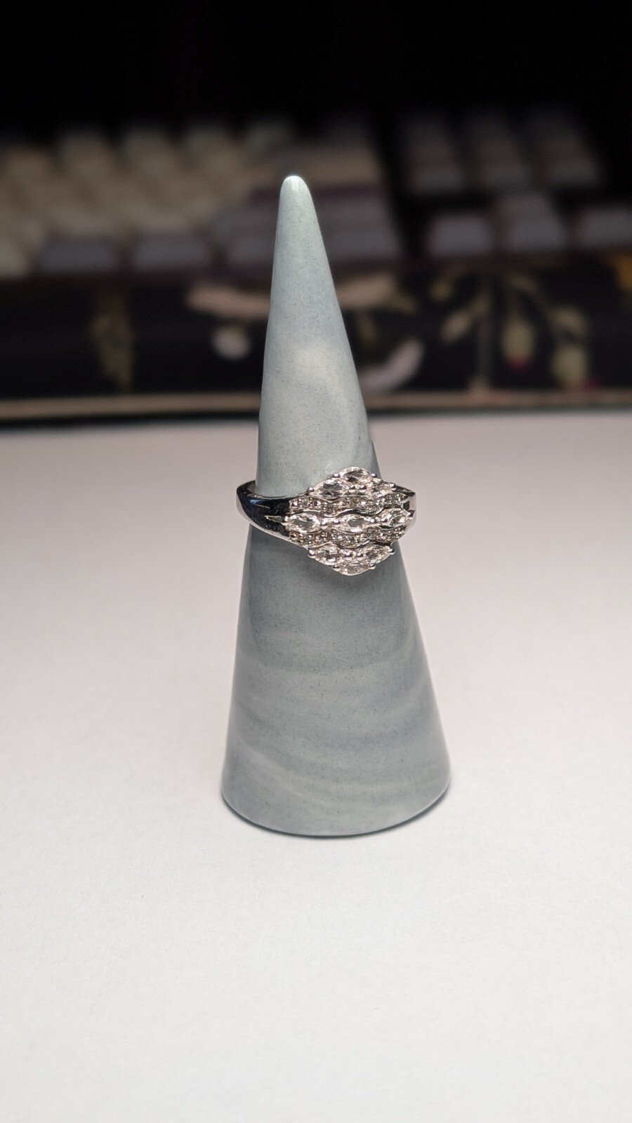 Vintage Sterling Silver TGGC Clear Gemstone Ring | Size N 1/2 | 925 Silver - Image 6