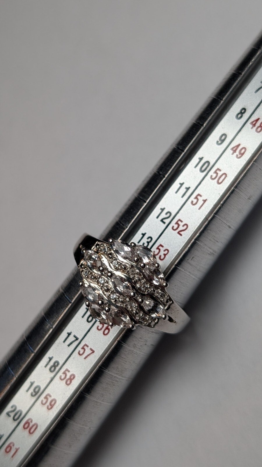 Vintage Sterling Silver TGGC Clear Gemstone Ring | Size N 1/2 | 925 Silver - Image 8