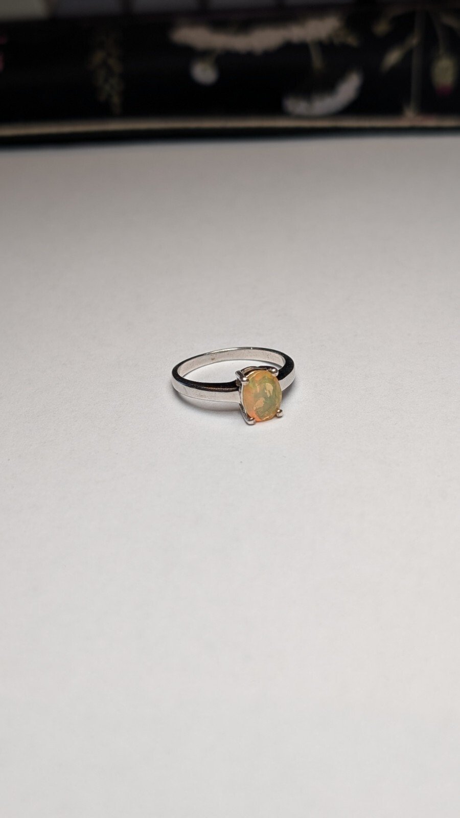 Vintage Sterling Silver Solitaire Oval Opal Ring | Size N 1/2 | 925 Silver - Image 2