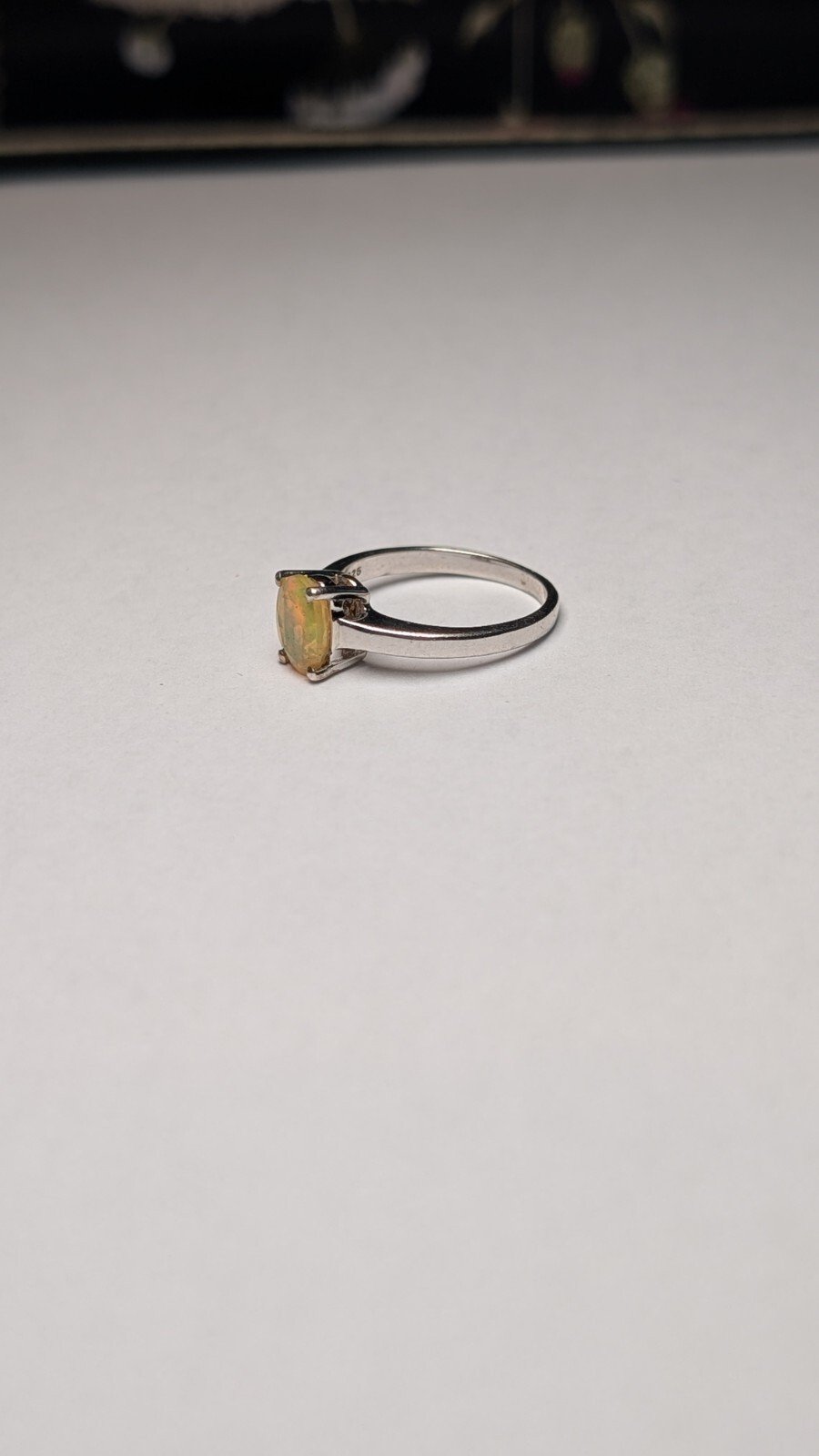 Vintage Sterling Silver Solitaire Oval Opal Ring | Size N 1/2 | 925 Silver - Image 3