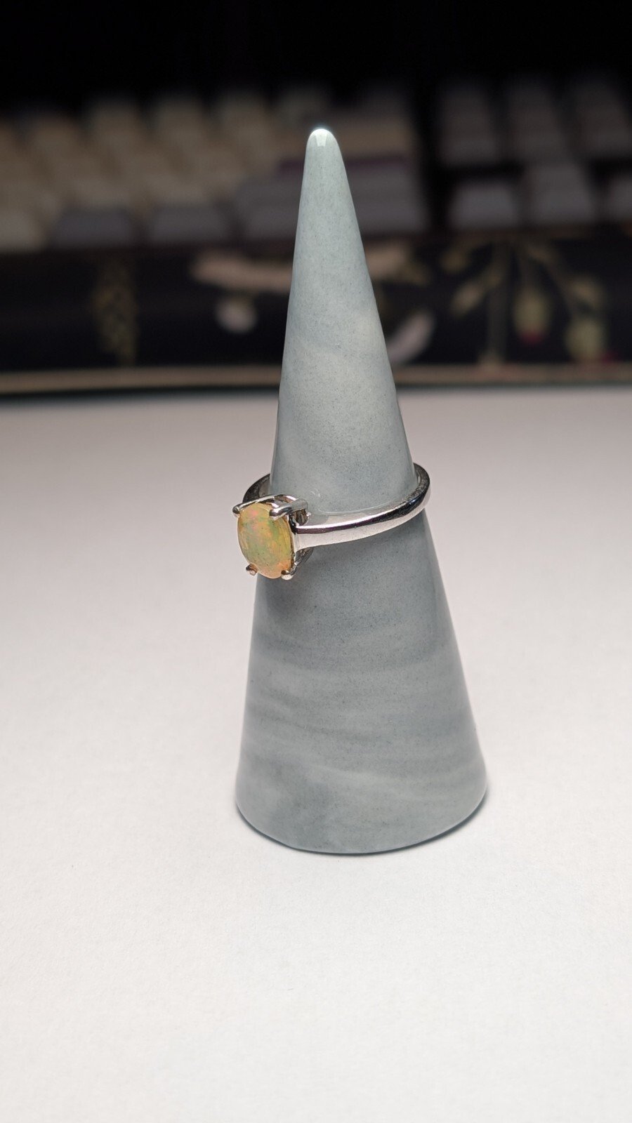 Vintage Sterling Silver Solitaire Oval Opal Ring | Size N 1/2 | 925 Silver - Image 4
