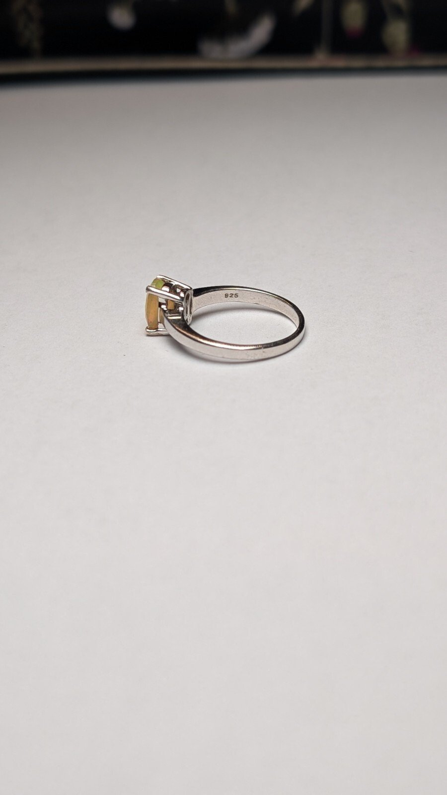 Vintage Sterling Silver Solitaire Oval Opal Ring | Size N 1/2 | 925 Silver - Image 5