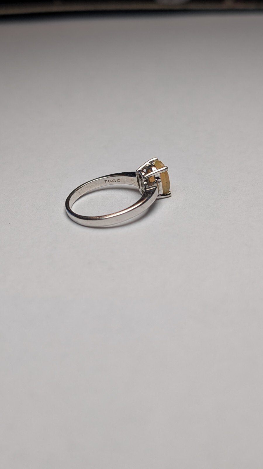 Vintage Sterling Silver Solitaire Oval Opal Ring | Size N 1/2 | 925 Silver - Image 6