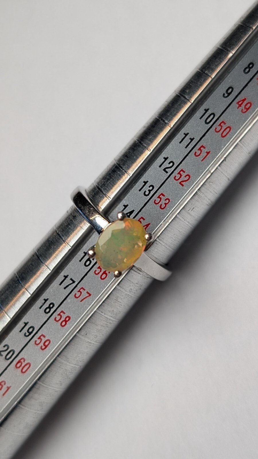 Vintage Sterling Silver Solitaire Oval Opal Ring | Size N 1/2 | 925 Silver - Image 9