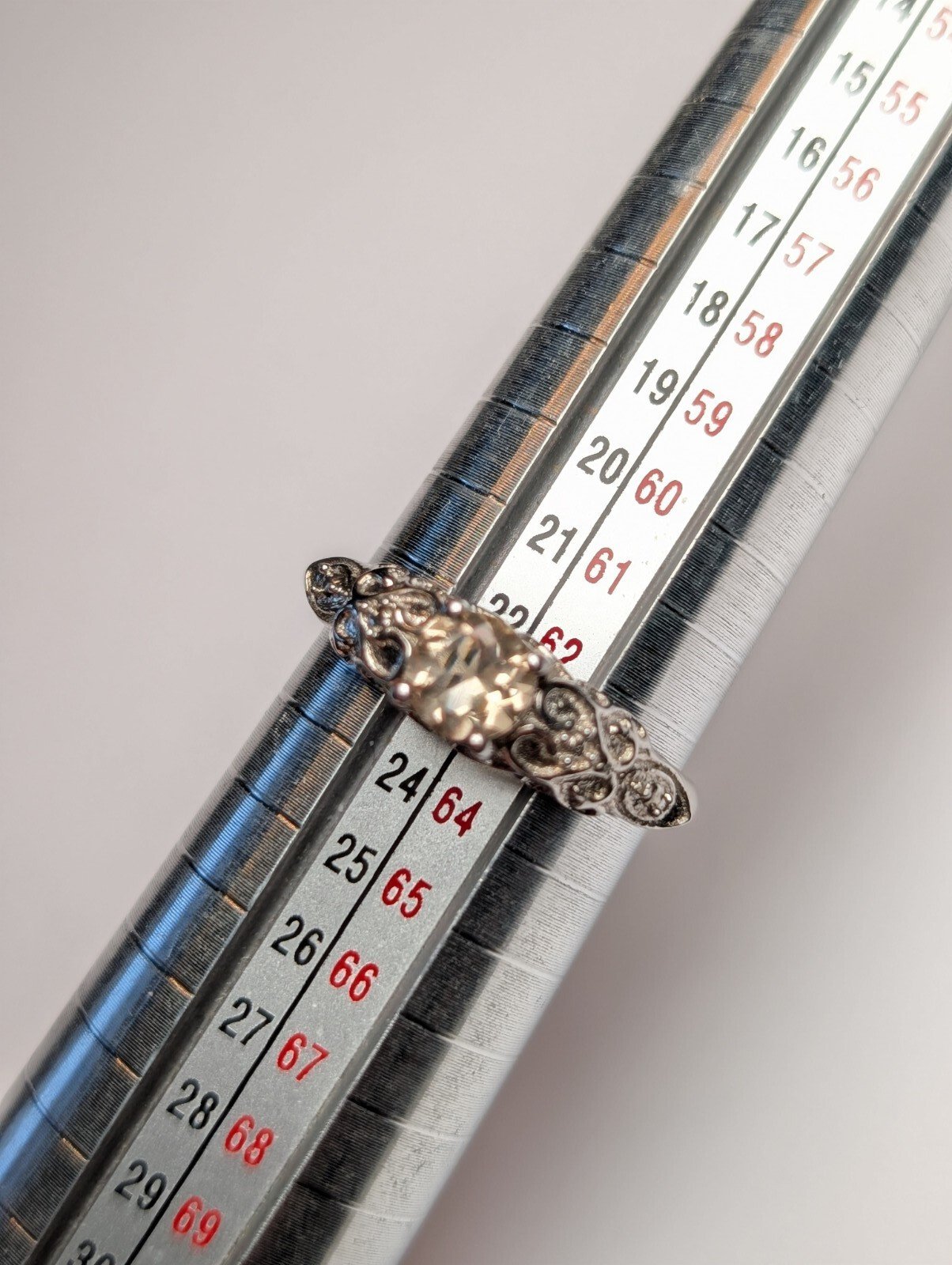 Vintage Sterling Silver Clear Gemstone Ring | Size U | 925 Silver - Image 10